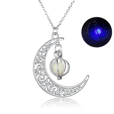 Necklace Jewelry Moon Natural Glowing Stone Healing 🏖️