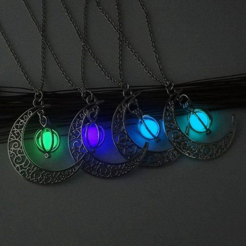 Necklace Jewelry Moon Natural Glowing Stone Healing 🏖️