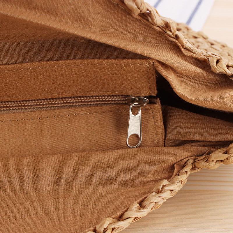 Simple Round Shoulder Bag Straw Handbag Summer Beach Bags 🏖️