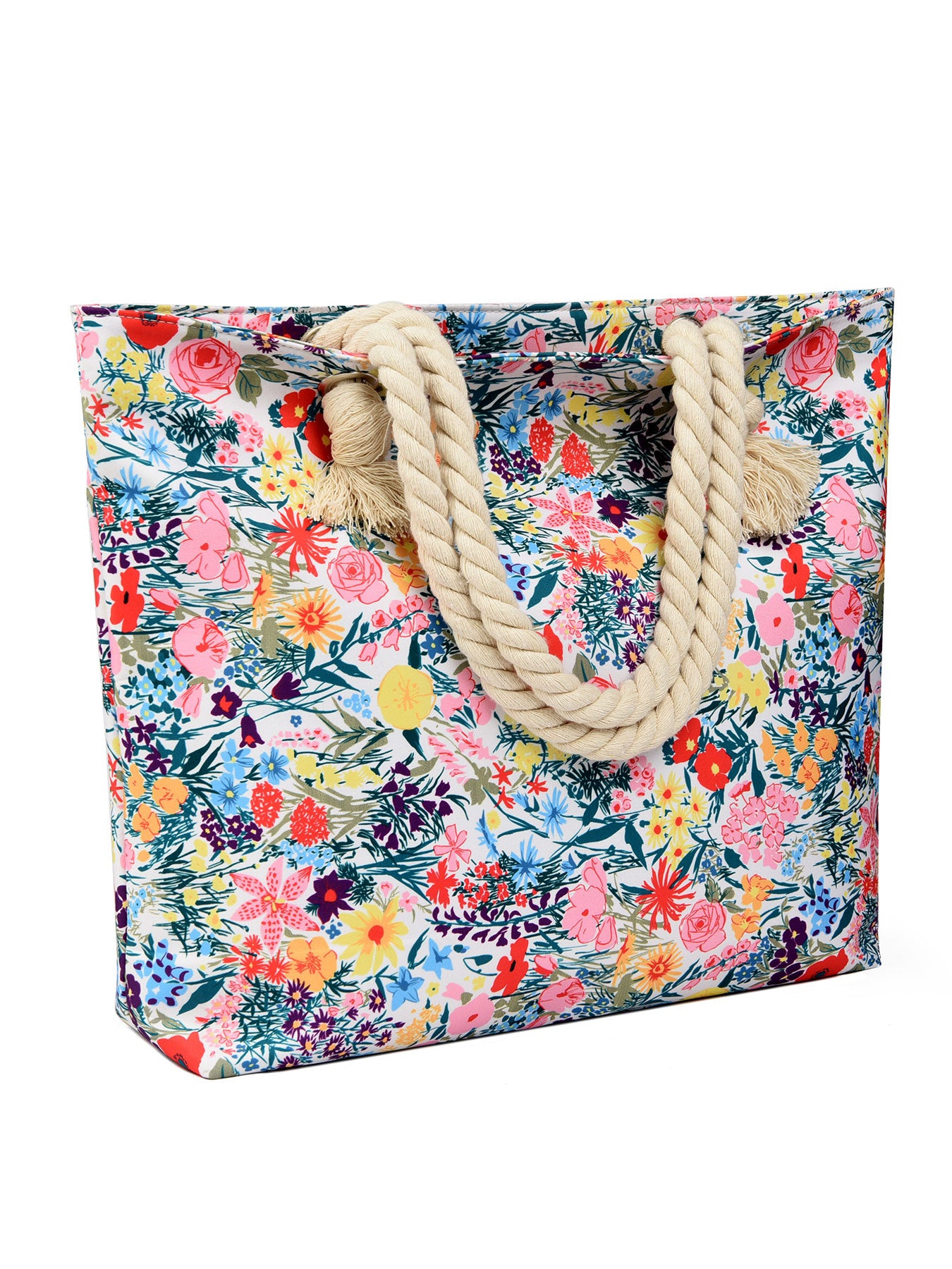 Art Flower Pattern Beach Bag, Waterproof & Sandproof ๐๏ธ