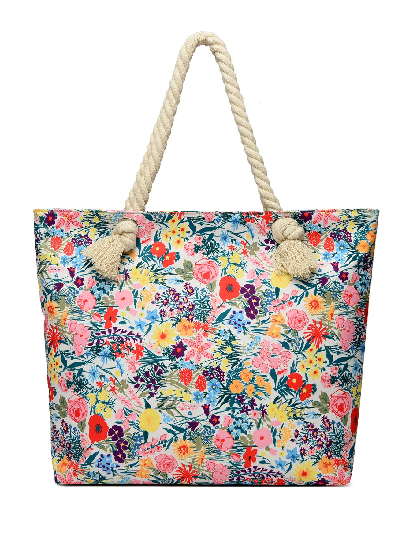 Art Flower Pattern Beach Bag, Waterproof & Sandproof ๐๏ธ
