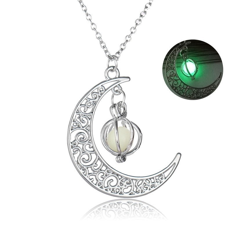 Necklace Jewelry Moon Natural Glowing Stone Healing 🏖️