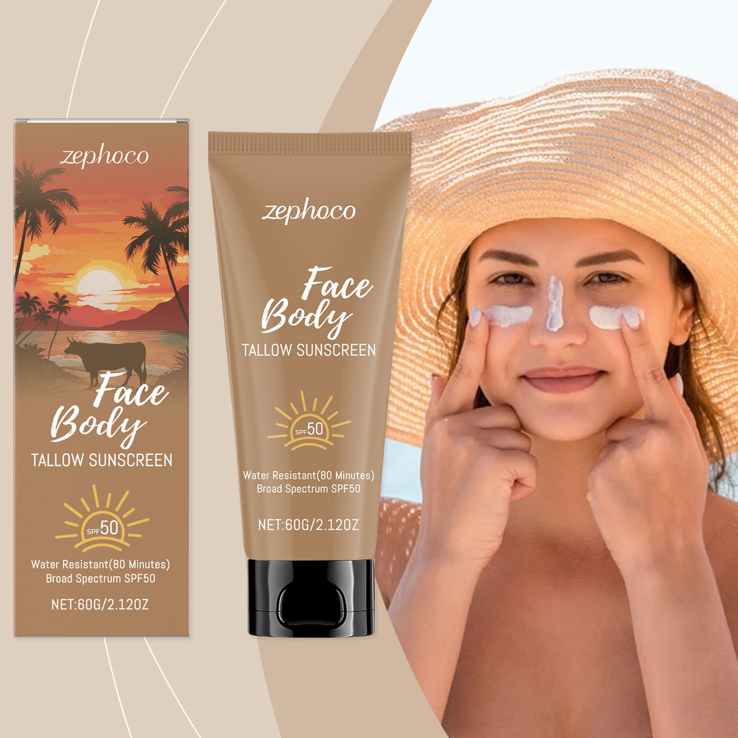 Refreshing Protective Creme & Caring Skin Isolation UV Protection 🏖️