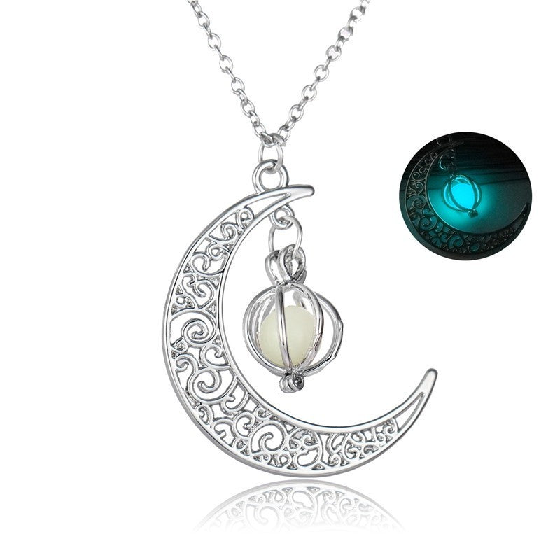 Necklace Jewelry Moon Natural Glowing Stone Healing 🏖️