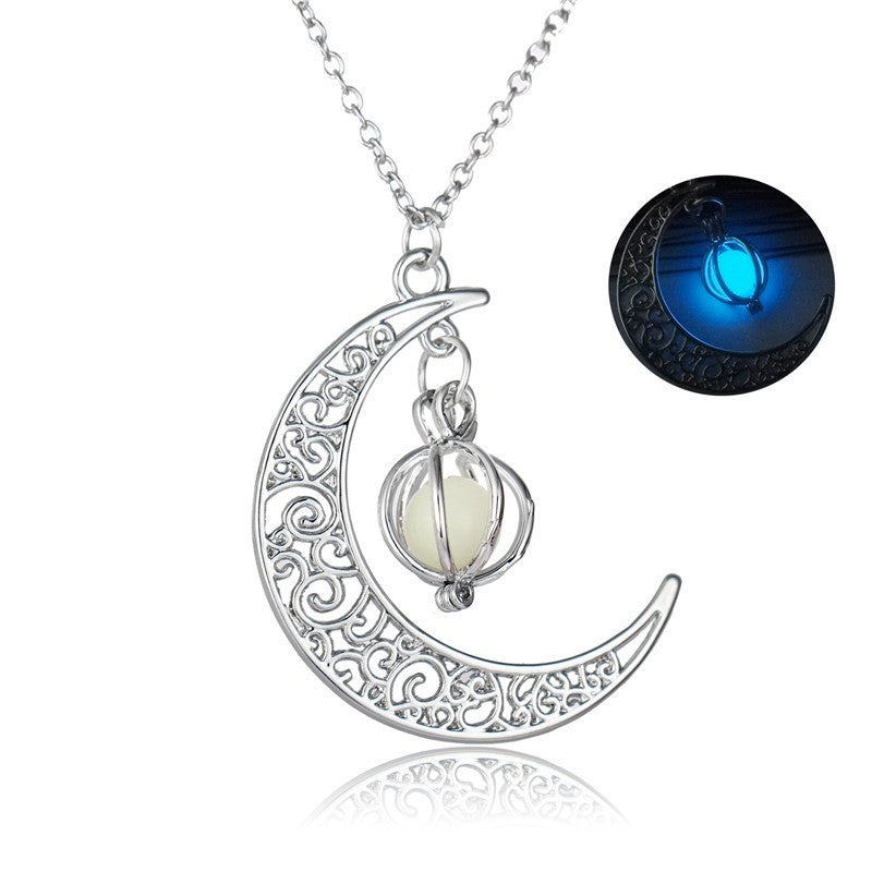 Necklace Jewelry Moon Natural Glowing Stone Healing 🏖️