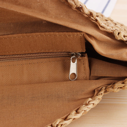 Simple Round Shoulder Bag Straw Handbag Summer Beach Bags 🏖️